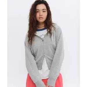 HELLO SUNRISE HS Sweat Zip-Up Hoodie (W)_Gray