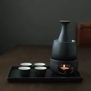 도쿠리워머 세트 사케 이자카야 데우기 일본 술잔 고급