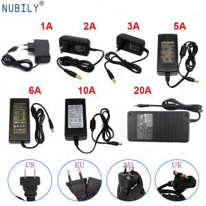 LED 전원 공급 장치 12V DC 어댑터 AC110V220V 조명 변압기 1A 2A 3A 5A CCTV 카메라 스트립 EU 미국 플매