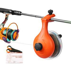 RUNCL 낚싯줄 스풀러 u2013 릴 캐스팅 및 방적용 휴대용 와인더 & 스풀링 도구, 선 꼬임 방지, 가위가 내장된 미끄럼 방지 손잡이, 낚시꾼용 낚시 액세서리