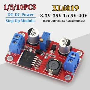 1-10Pcs 5A DC-DC 스텝 업 전원 모듈 부스트 볼트 컨버터 3.3V-35V  5V 6V 9V 12V 24V XL6019 가변 출력 레