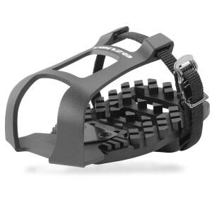 벤조 바이크 토 클립 케이지 실내 운동용 페달 어댑터 - 펠로톤 페달과 호환되며, 룩 델타 페달을 스트랩으로 변환하여 스니커즈와 함께 탑승하세요