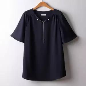 아이우먼 펄목걸이반팔블라우스 OLI846M407 빅사이즈 (16511935A)