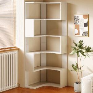 코너 책장 ㄱ자 화이트 틈새 우드 서재 수납 원목 장식장 디자인