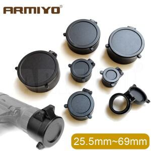 Armiyo 렌즈 커버 플립 업 퀵 스프링 보호 망원경 캡  대물 뚜껑  사냥 액세서리  직경 25.4-69mm
