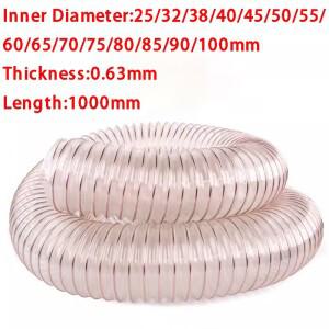 투명 PU 튜브 먼지 흡입 진공 연기 배기 호스 파이프  공기 내경 25mm  40mm  100mm x