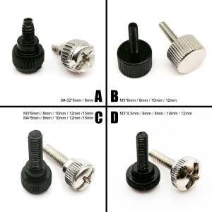 10개 6개  -32 M3 M4 슬롯 형 호환 헤드 수동 엄지 나사 조이기 PC 컴퓨터 케이스 커버 전원 공급 장치 DIY