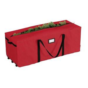 바퀴가 달린 크리스마스 트리 보관 가방 보호용 캔버스 엘프 (빨간색) 나무와 장식 - 스토어의 홀리데이 풍선 및 더플 12피트
