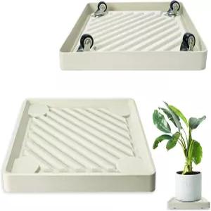 숨겨진 바퀴가 있는 레드휴고 2PCS 사각형 식물 캐디 헤비 듀티 롤링 스탠드 실내 실외용 포트 베이스