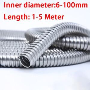 직경 6-100mm 304 스테인레스 스틸 골판지 파이프 와이어 라인 케이블 도관 보호 호스 튜브 길이 1-5 미터