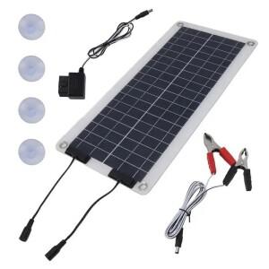 100W 방수 태양광 패널 충전기 - 자동차  RV  보트 및 바이크 오토바이 배터리용 듀얼 12V/24V 출력 유지기