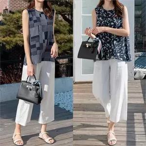 빅사이즈사랑해요 J081L301 패턴나시인견블라우스 BZ (9426805A)