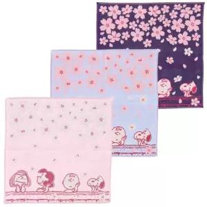 스누피 3중 거즈 손수건(핸드타올)_벚꽃 34x34cm