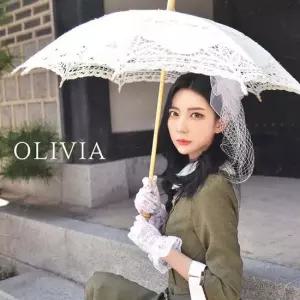 경성의상 개화기의상 레이스 양산 화이트 개화기의상