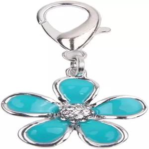 반려견 고양이 강아지 목걸이 액세서리를 위한 XKSRWE 블링 라인스톤 플라워 참 펜던트 주얼리