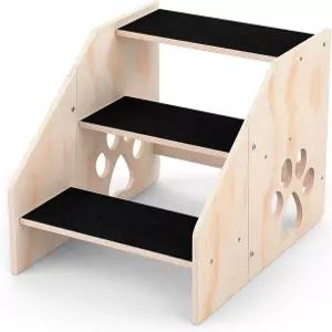 아늑한 게으른 개 계단 작은 중형 대형 고양이를 위한 나무 3단계 경사로 하이베드 소파 카를 강아지 필수