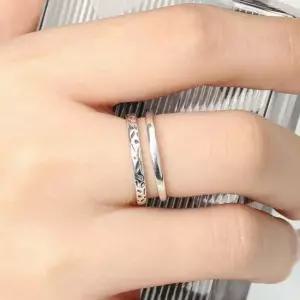 (비쥬홀릭) 실버925 앤틱리프 오픈링 반지 사이즈조절