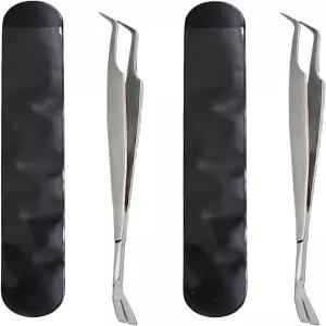 반려동물용 Czhotg 2Pcs 실버 2 in 1 진드기 제거 도구 개 고양이 및 인간용 스테인리스 스틸 전문 핀셋