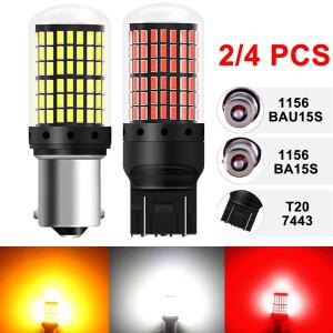 24피스 1156 BA15S BAU15D 7443 W21W LED 전구 CANBUS 15W 12V 6500K 흰색 슈퍼 밝은 자동차 테일 브레이크