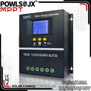 POWLSOJX MPPT 100A 80A 60A 태양열 충전 컨트롤러 12V 24V 36V 48V 전지 패널 납 산성/리튬 배터리 레귤레