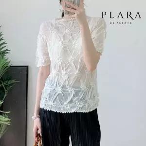 플라라 88까지클로버다이아플리츠블라우스_PK3MBL008CF