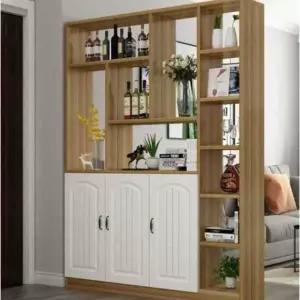 현관 가벽 파티션 공간 가림막 수납장 화이트 선반 카페 인테리어