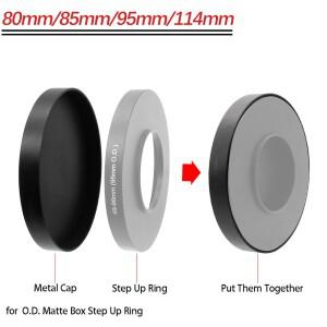 메탈 렌즈 캡 80/85/95/110/114mm 매트 박스 어댑터 스텝 업 링 카메라 보호 커버