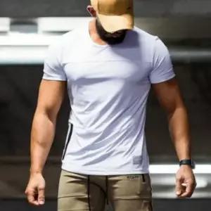 남성 머슬핏 트레이닝 헬스웨어 스포츠 반팔 티셔츠