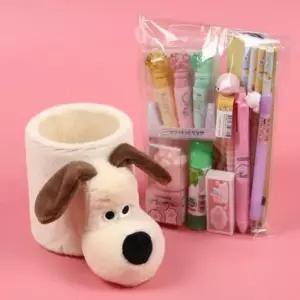 [문구] IWS 월레스와그로밋 강아지인형 펜꽂이+필기구세트 11종 쇼핑백증정