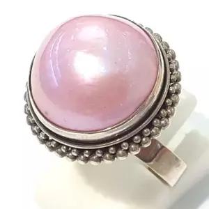 [블루케이] A급엔틱 핑크마베진주 원석반지210815-06n