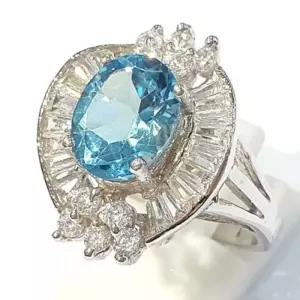 [블루케이] AA급작품 블루토파즈 원석반지210908-18n