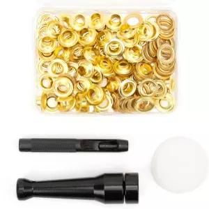 ZONGLAN 그로밋 도구 키트 50세트 516인치 포함 세팅 패브릭 아일렛 황동 가죽 듀티 및 커튼용 방청 보관