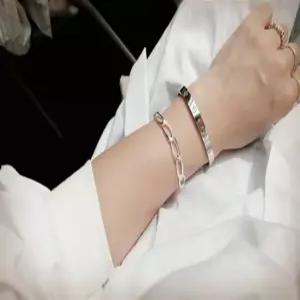 S5111 여성 이태리 체인 스타일리쉬 팔찌 유니크 은팔찌 실버925