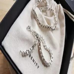 S5125 여성 유니크 심플 4미리 사각 체인 발찌 데일리 은발찌 실버925