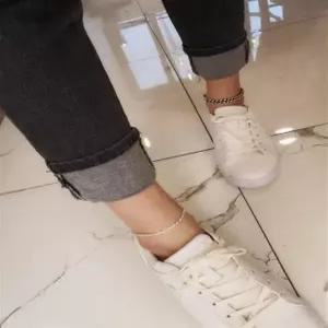 S5129 여성 실버 사슬 디자인 은발찌 꽈배기 발찌 실버 925