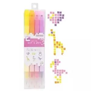 [문구/오피스] 사각형 컬러 마커 트윈펜 4개 다꾸용 드로잉펜 형광 필기용품