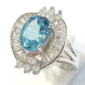 [셀러허브 패션][블루케이] AA급작품 블루토파즈 원석반지210908-18n