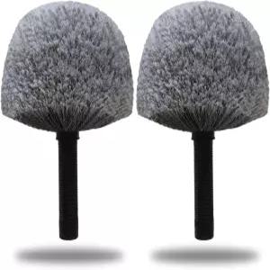 2팩 그레이 트위스트 온 코브웹 더스터 헤드 브러시 - 표준 3/4인치 나사식 폴 부착물 스파이더 웹