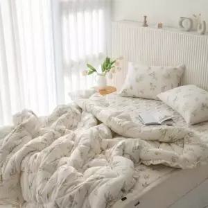 국내생산 화사한 사계절 플라워 프릴 차렵이불 Q 세트