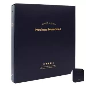 [문구] 사진앨범 포토 자유배치 북타입 사진보관 추억정리점착앨범 4R 접착 40매 블루 포토 성장