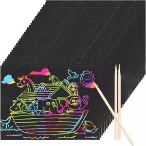 데프레싯 노아 u2019s 아크 스크래치 아트 페이퍼 - 종이 위의 30개 블랙 예술 애호가를 위한 크리에이티브