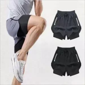 트레이닝 레이어드 반바지 이중축구하프팬츠