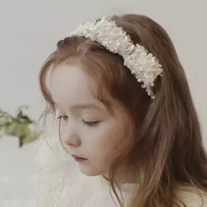 럭키밤비네 여아용 에이프릴 트위드 헤어밴드 아동머리띠 3컬러