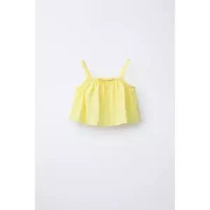 ZARA 태피터 크롭 탑 - 노랑 {QHJ}
