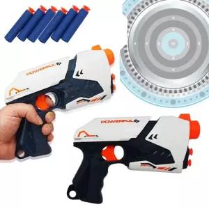 자동다트총x1개 스폰지탄 6개 동장난감총 연발다트건