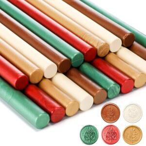 던줌 크리스마스 글루건 왁스 씰 스틱 밀봉 컬러 결혼식 초대장 카드 봉투 선물 포장 파티 (혼합 색상)