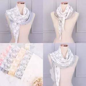 [콩심팥심]롱 레이스 스카프 봄 미니 목감싸기