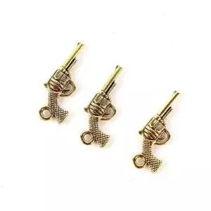 부자재 리볼버 펜던트 골드 키링 목걸이 총모양키링 WFG39MG