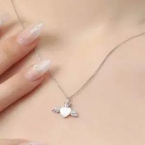 자개목걸이 러블리한목걸이 하트자개목걸이 WFG2CFH