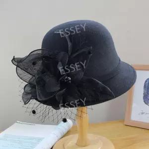 망사버킷햇 중세 비치 여자 모직 에어